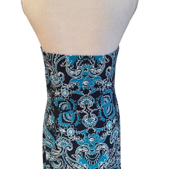 INC Women's Blue Paisley Strapless Maxi Dress Size L - Picture 4 of 10